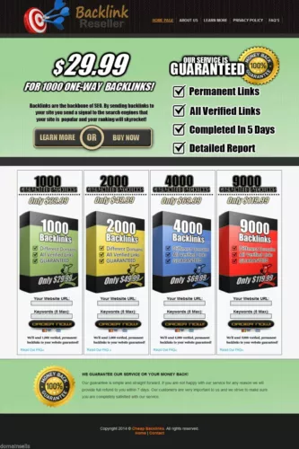 Backlink Reseller Website - Outsourced Turnkey Online Business Selling Backlinks