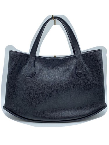 Bolso de Mano Delvaux Pin Cabas Cuero Grano Negro Perforado Ovalado Inferior Superior Bolso de Mano - Imagen 3 de 6