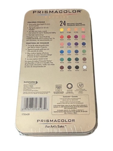 Prismacolor Premier Colored Pencils 24ct Tin Set NEW SEALED - Picture 2 of 2