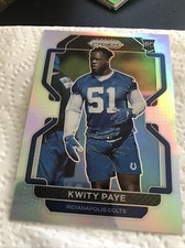 2021 Panini Prizm Football Kwitty Paye Silver Holo RC #378 Indianapolis Colts