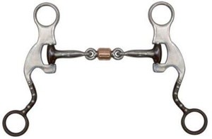 Showman Stainless Steel Dog Bone Horse Bit with Copper Roller #230008