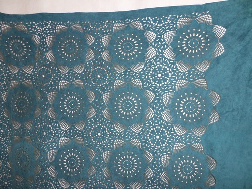 Magnifique Morceau de Véritable Cuir Daim Dentelle Découpe Laser Bleu/vert - Imagen 3 de 3