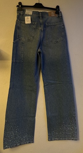 FREE PEOPLE Tinsley Studded Denim Jeans Blue UK W26" 6 - 8 RRP £188 - Picture 6 of 17