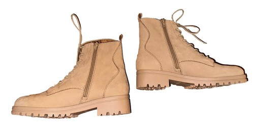 Lucky Brand Women LK-Haddley Tan Leather Lace Up Combat Boots Sz 10 Women Y2k - Picture 4 of 6