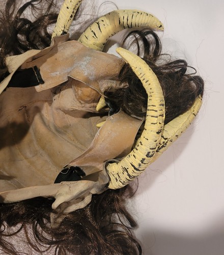 Scary Halloween Mask With Horns Teeth Hair Medusa - Picture 6 of 6