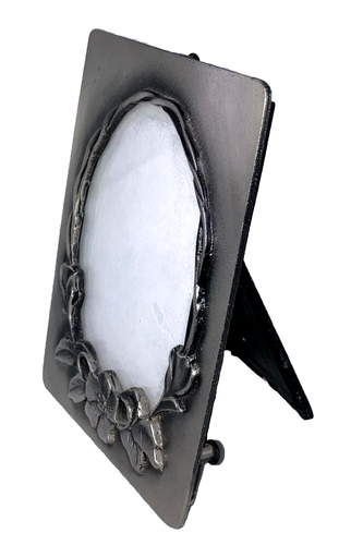 2 vintage art nouveau style pewter floral table picture frame Metzke 3 1/2" - Picture 5 of 11