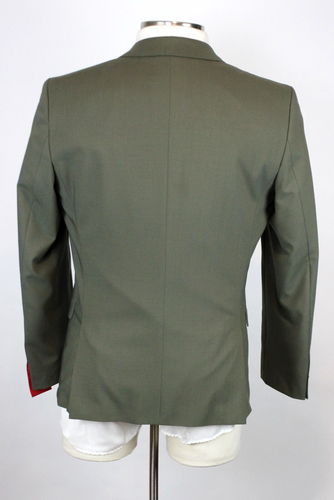 Hugo Sport Coat 38 S Men's Olive Solid Extra Slim Fit Arti Super Flex Wool Blend - Picture 5 of 12