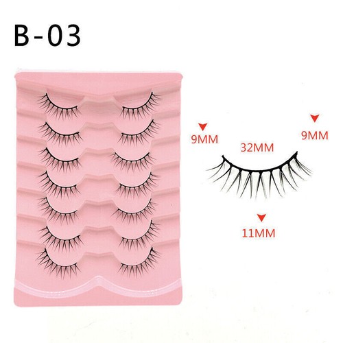 NEW False eyelashes natural thick long makeup eyelashes full curl soft 7 pairs - Picture 25 of 47