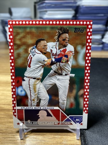 2023 Topps Update Acuna Jr./Arcia #US143 Independence SP /76 - 53/76 Braves - Picture 1 of 3