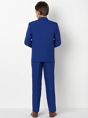 Shiny Penny Boys Formal 5 Piece Suit Set with Shirt & Vest Archie Style Blue 2T - Picture 5 of 6