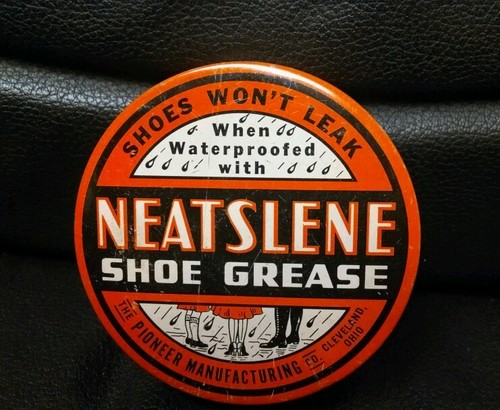 Vintage Neatslene Shoe Grease Advertising Tin, Pioneer, Nice! - Picture 1 of 4