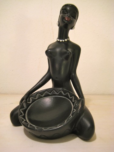 Vintage Keramik Figur 1950er Jahre Afrikanerin 50s Figurine African Woman - Picture 2 of 6