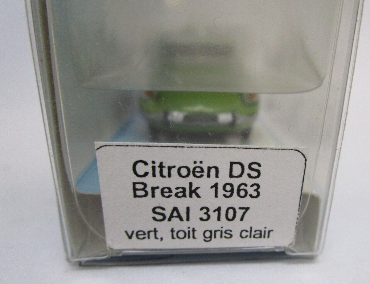 Miniature SAI RETRO 1/87 – Citroën DS Break 1963 Vert Toit Gris, échelle HO, Collection