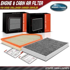 Engine & Activated Carbon Cabin Air Filter for Dodge Challenger Chrysler 300