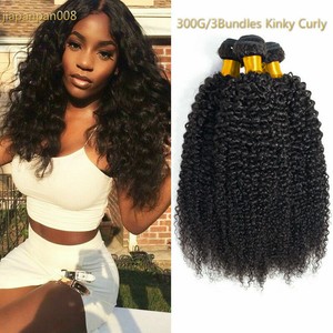 300g Brazilian Afro Kinky Curly 100 Human Hair Extensions Virgin