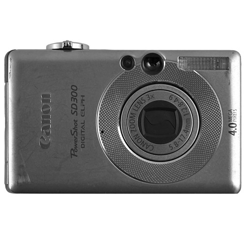 Canon PowerShot SD300 ELPH 4.0MP Digital Camera Silver With Battery