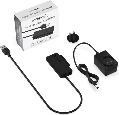 USB 3.2 Type A to SATA/U.2 Adapter with Power Supply - Fast 10Gbps Transfer - Afbeelding 9 van 9