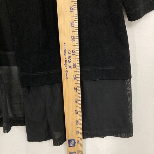 Chico's Travelers size 12/14 Black Slinky Knit Open Front Long Tunic Cardigan - Picture 5 of 10