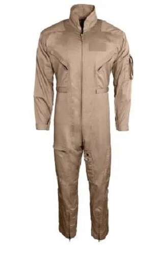 Mens Ghostbusters Style Tan Flight Suit American Military Jumpsuit Coveralls - Picture 1 of 7