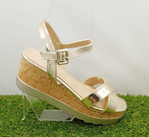 Damensandalen mit Keilabsatz Plateau Sommer hell bequem modisch Größe 9. NEU - Bild 3 von 10
