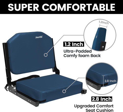 Lightweight Stadium Seats with Ultra Comfort and Secure Fit - 330 lbs Capacity - Picture 5 of 11