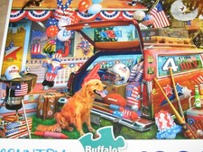 1000 Piece Jigsaw Puzzle Country Life Patriotic Road Trip 27x20 Insert Included