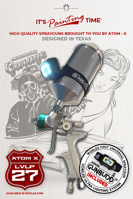 Professional ATOM X27 LVLP Spray Gun | Clearcoat Auto Paint + GunBudd 
