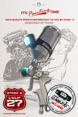 #ad ATOM X27 LVLP Auto Paint Spray Gun – Clear Coat 1.3 1.4mm GunBudd Light $249.00