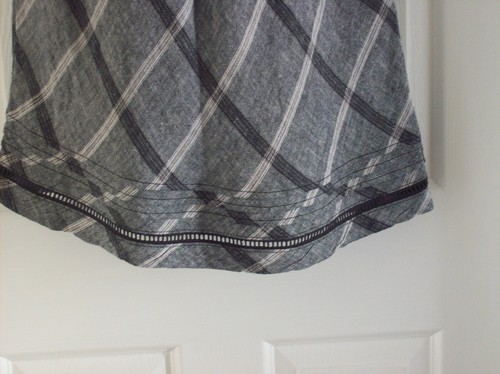 BNWT NEXT LOVELY GREY CHECK LINEN MIX SHIFT DRESS SZ 12 PETITE - Picture 3 of 4