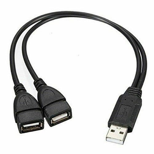 USB 2.0 A Male To 2 Dual USB Female Jack Y Splitter Hub Power Cord Adapter Cable - 第 1/12 張圖片