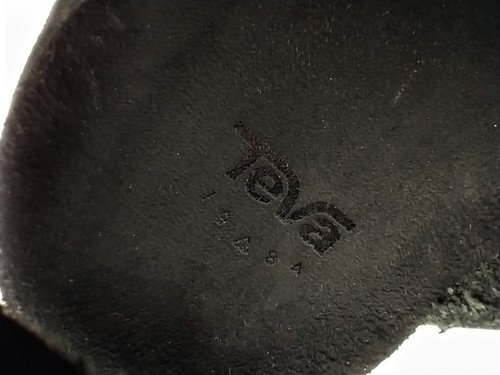 TEVA Women Size 9US Strappy Leather Sandal . Cute Flowers . BLACK . EZ On/Off - Picture 8 of 12