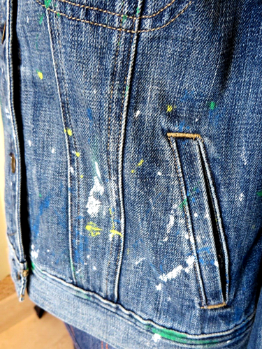 Ralph Lauren Denim Distressed Jeansjacke für Damen mit Farbspritzern Gr. Med Neu mit Etikett - Bild 8 von 17