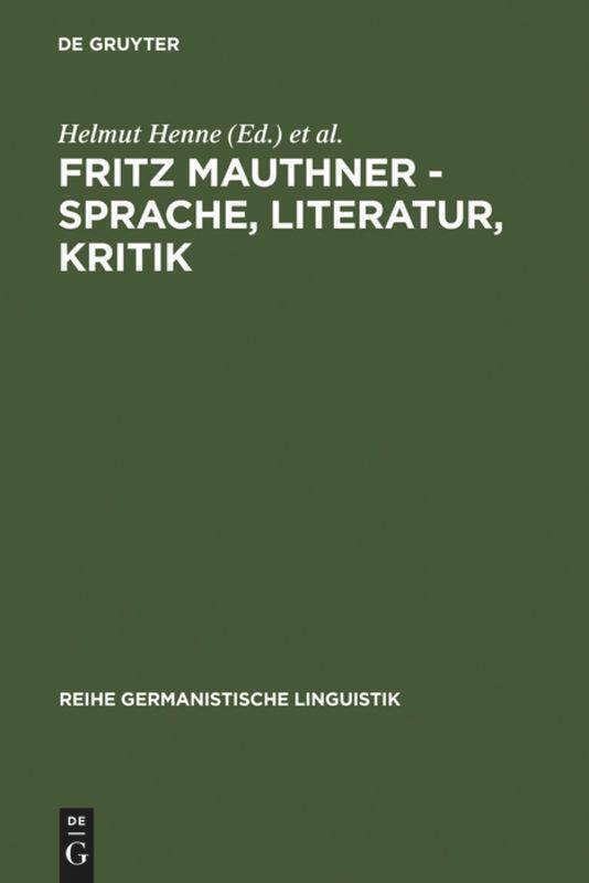 Thumbnail - Christine Kaiser (u. A.) | Fritz Mauthner - Sprache, Literatur, Kritik