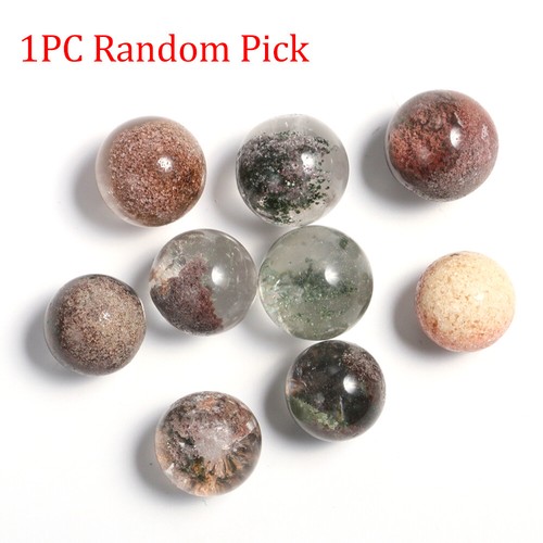 Natural Mini Sphere Ball Ghost Phantom Quartz Crystal Stone Reiki Garden Scenic - Picture 8 of 8
