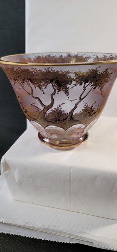 Moser Crystal Satin Pensketch Vase Signed W. Berndt - Picture 4 of 11