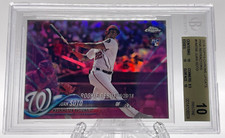 JUAN SOTO RC ROOKIE CARD 2018 TOPPS CHROME UPDATE PINK REFRACTOR  BGS 10