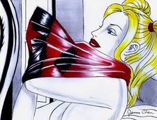 HARLEY QUINN FINE ART POP ART ORIGINAL COMIC COLOR ART 3 ON CARD STOCK