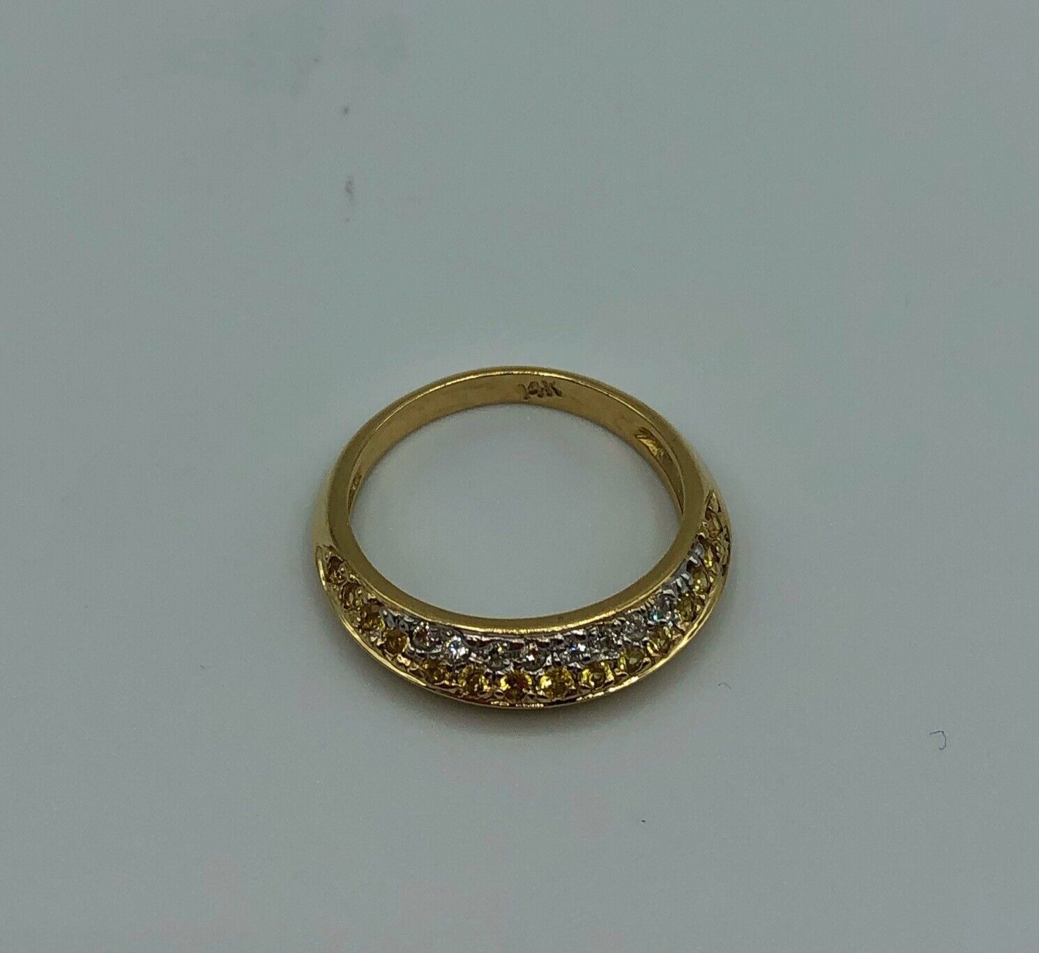 14k SOLID YELLOW GOLD GENUINE DIAMOND RING FANCY … - image 5