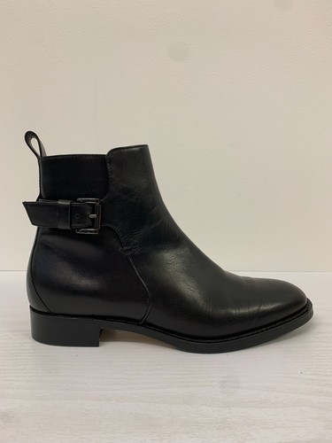 Hobbs Boots Size 3 Luxury Black Leather Round Toe Chelsea Ankle Boot EU 36
