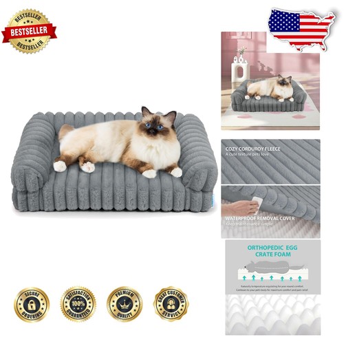 Luxurious 24"x18" Orthopedic Cat & Small Dog Sofa Bed - Waterproof & Washable