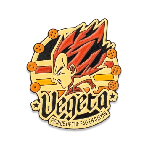 "King of Sayians" PIN w/ Iconic Vegeta from Anime Manga Video Game Brooch Lapel - Picture 1 of 5
