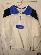 Columbia Vintage 90s Windbreaker Jacket Women’s Retro Pullover White S Small 