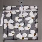 Handmade grey  floral  Oilcloth Peg Bag with Zip & Wooden Coat Hanger 14 X 14”XL