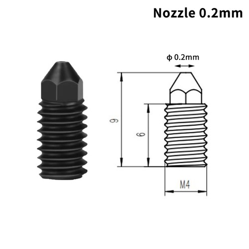 1 Piece Mini Hotend 0.2/0.4/0.6/0.8MM Nozzle Hardened Steel For Bambu Lab A1 .# - Zdjęcie 11 z 20
