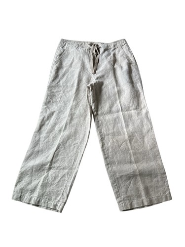 Eileen Fisher 100% Organic Linen Pants Womens Small Beige Drawstring Lagenlook - Picture 1 of 4