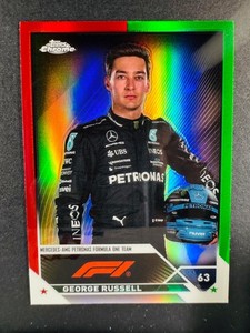2023 George Russell Red / Green Refractor Topps Chrome #13  F1 Formula 1