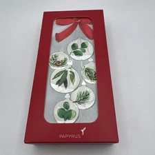 Papyrus Holiday Cards Eucalyptus Ornaments 16 Count Christmas Bulbs New Year
