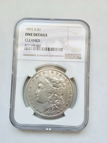 1892-S MORGAN SILVER DOLLAR COIN NGC FINE DETAILS RARE KEY DATE
