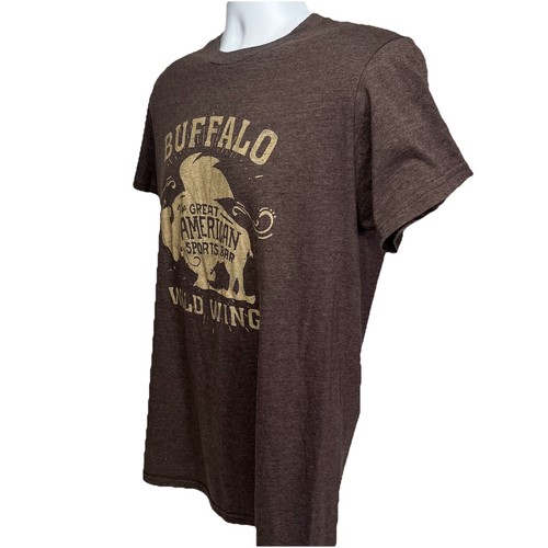 Buffalo Wild Wings Short Sleeve Shirt Brown Size Medium Old Design - Picture 5 of 6