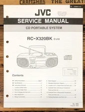 JVC RC-X320 BK Portable Radio  Service Manual *Original*